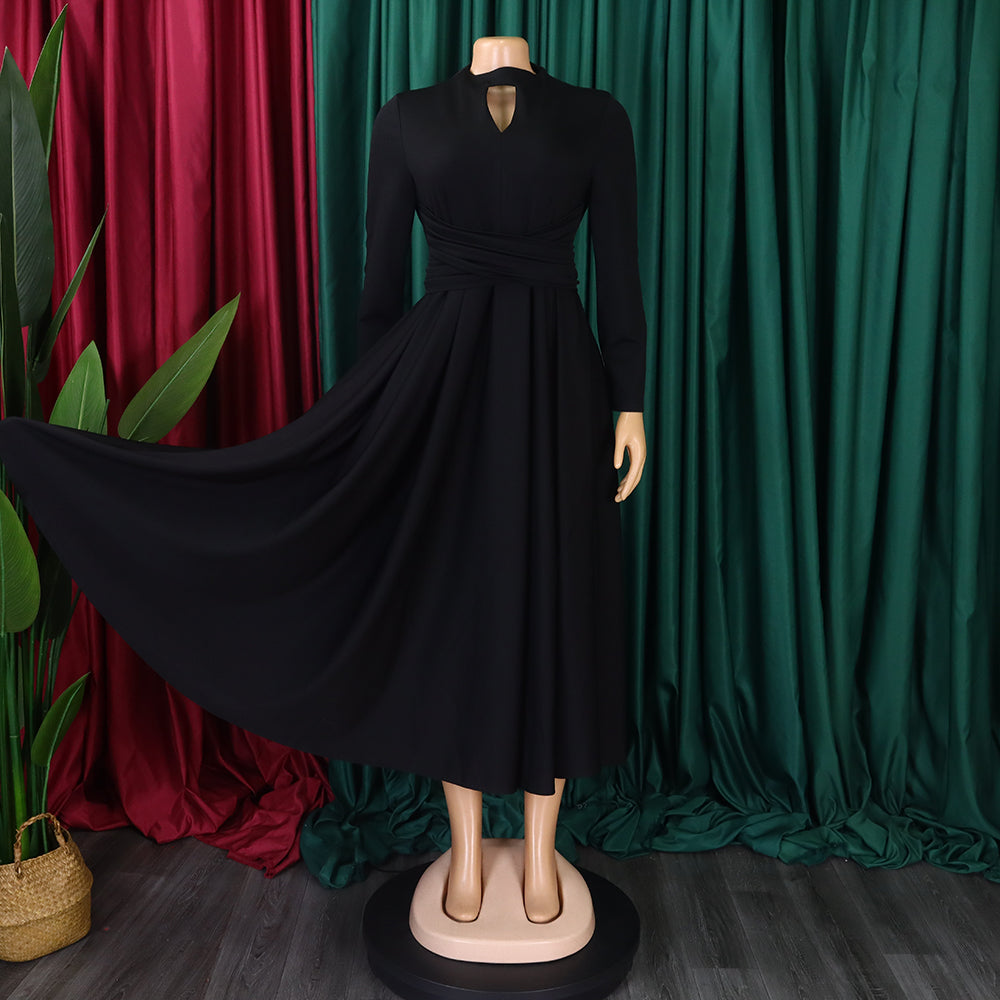 Women's Fashion Chic Pleated African Plus Size Swing Dress 28