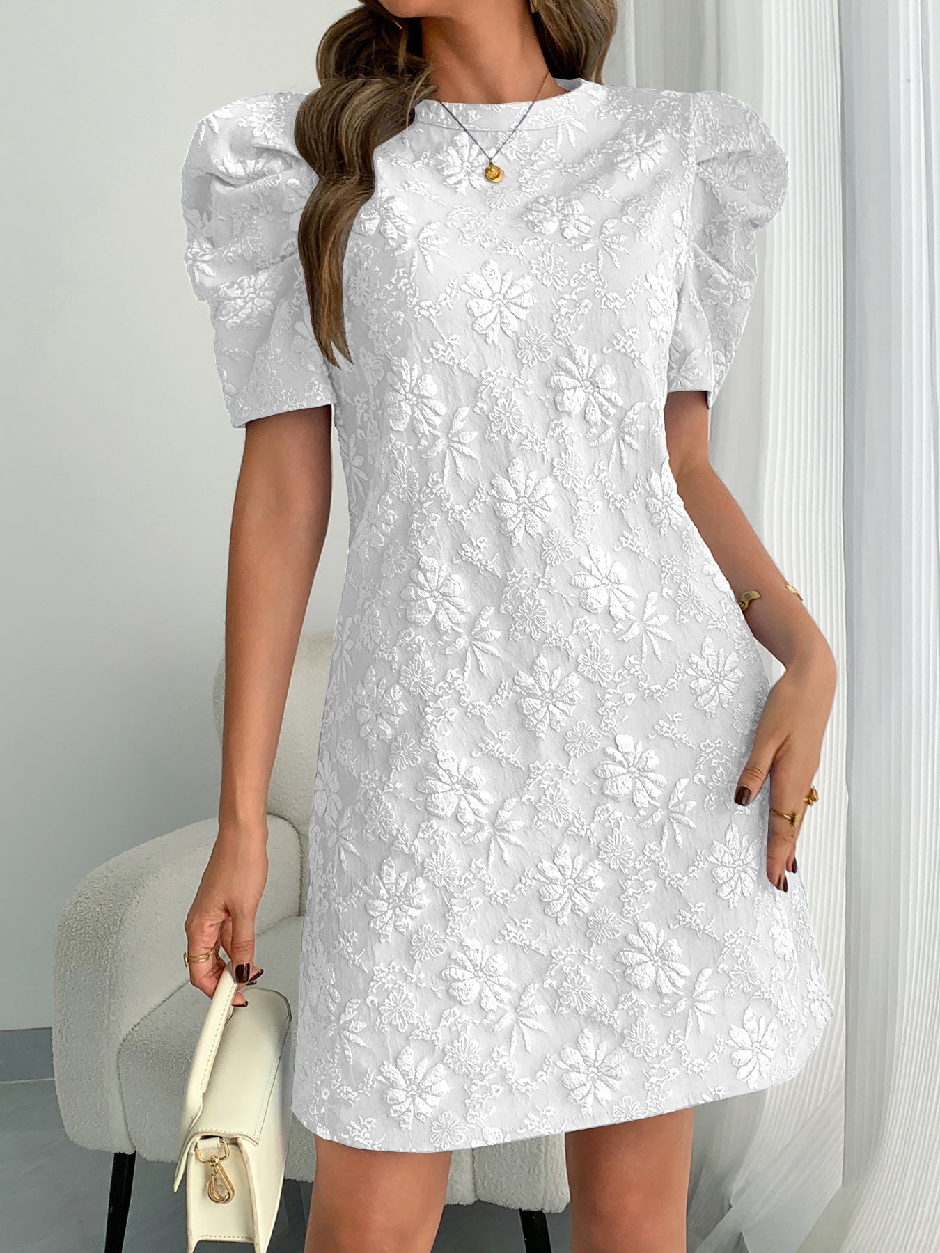 Women's Summer Slim Short Sleeve Floral Casual Dress 16