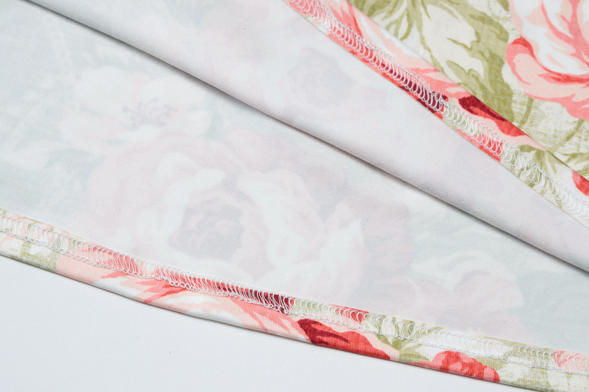 Women Summer Sexy Halter Neck Lace-Up Backless Slit Print Dress 14