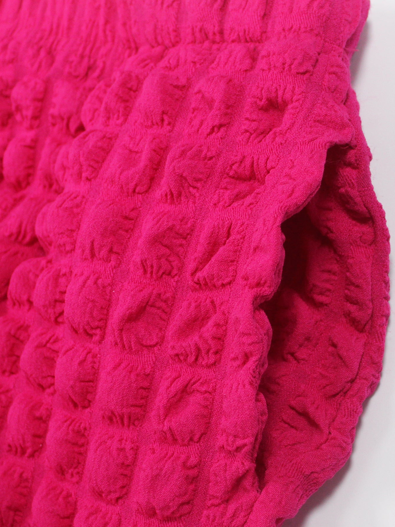 Women's Casual Bubble Fabric Elastic Waist Tight-Fitting Pants 9