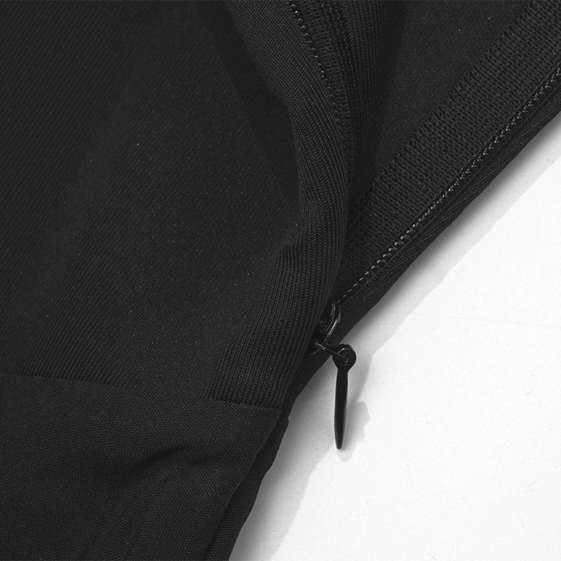 Spring Summer Square Neck Sleeveless Slim Waist Strap Dress 32