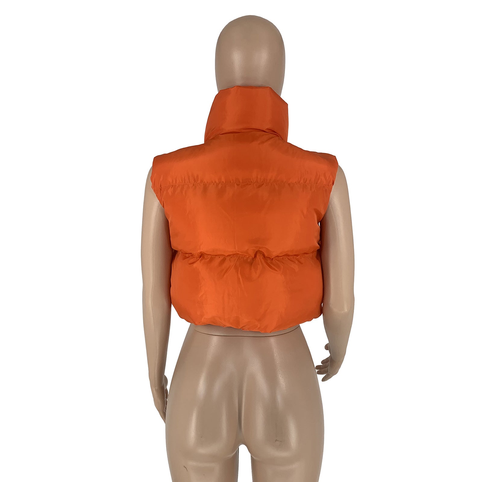 Women'S Winter Fashion Casual Solid Cotton Padded Vest Jacket 14