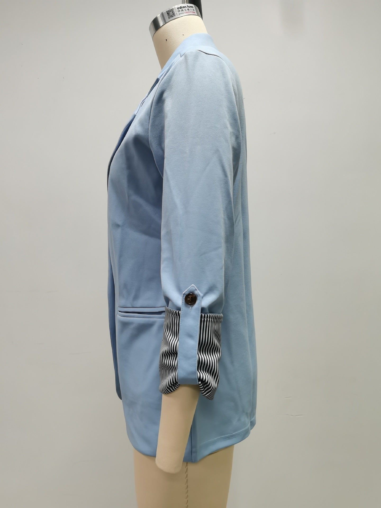 Autumn And Winter Fashion Patchwork Turndown Collar Slim Chic Blazer 34