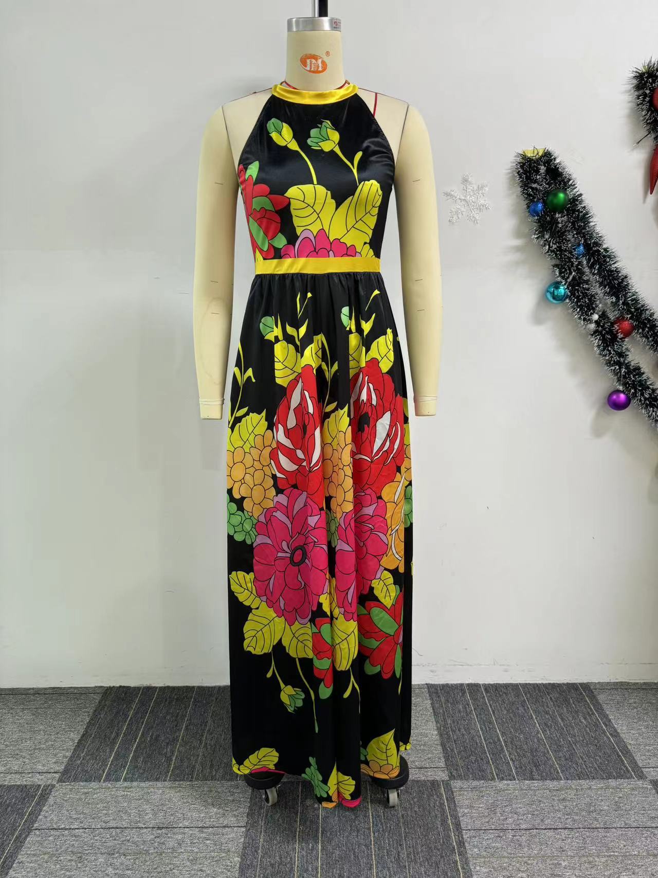 Women Printed Sleeveless Wide Leg Jumpsuit 9