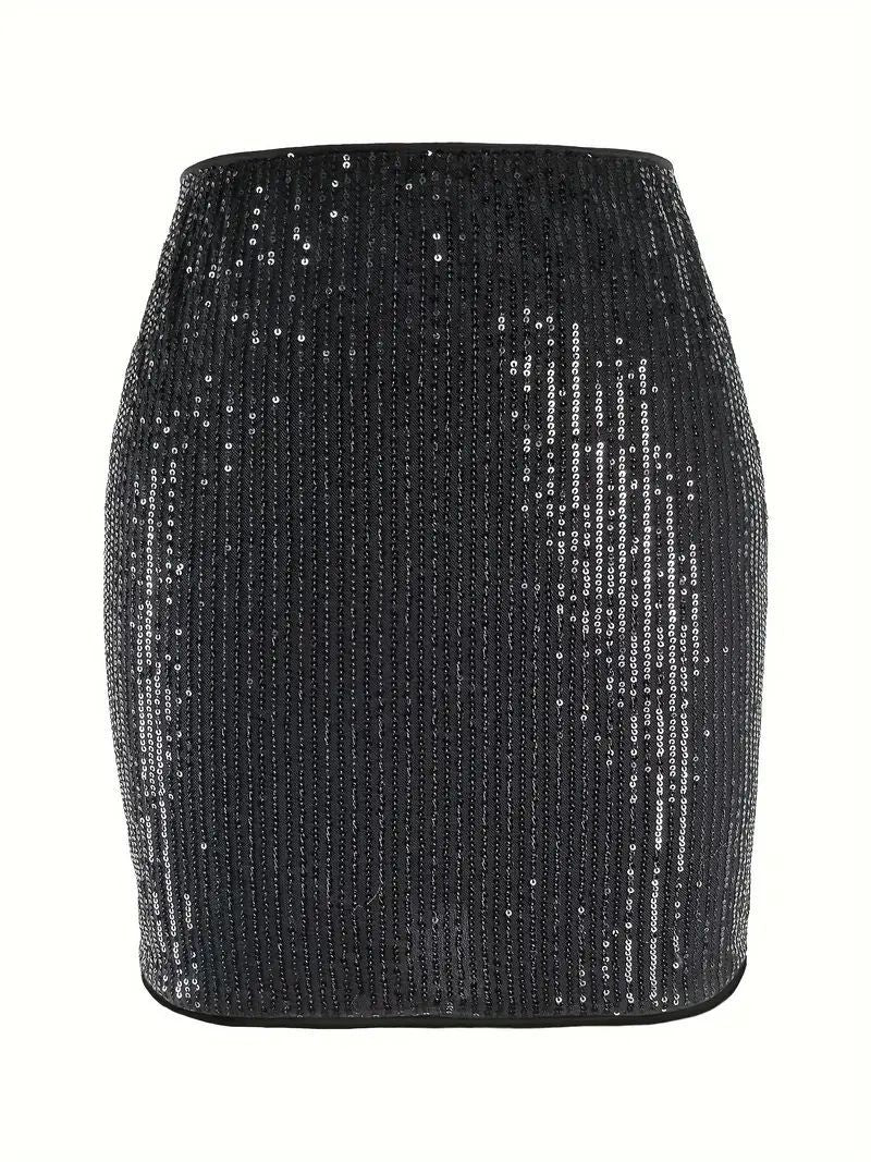Women Christmas Halloween party sexy sequined bodycon mini skirt 6