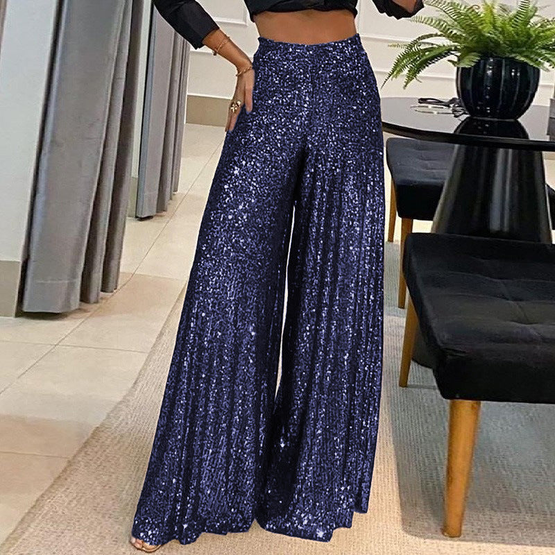 Women Winter Leopard Sequin Casual Pants 7