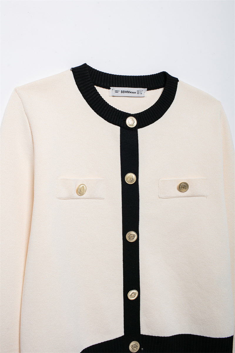 Women Autumn Gold-breasted Knitting Top 14