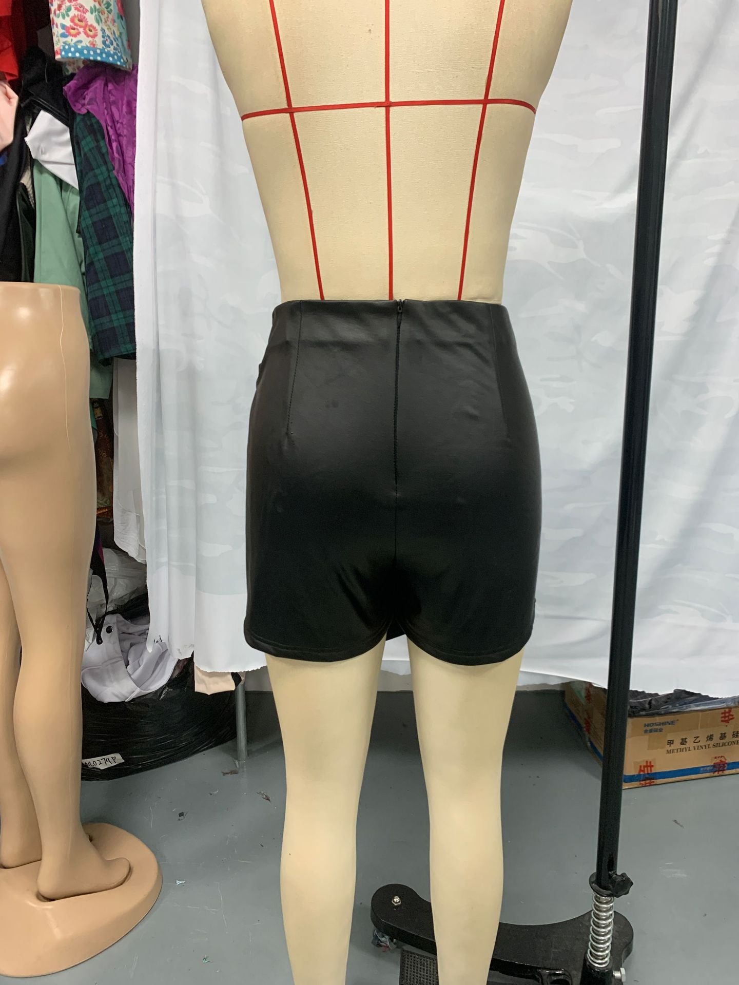 Women Casual Solid Irregular Pu-Leather Skirt 9