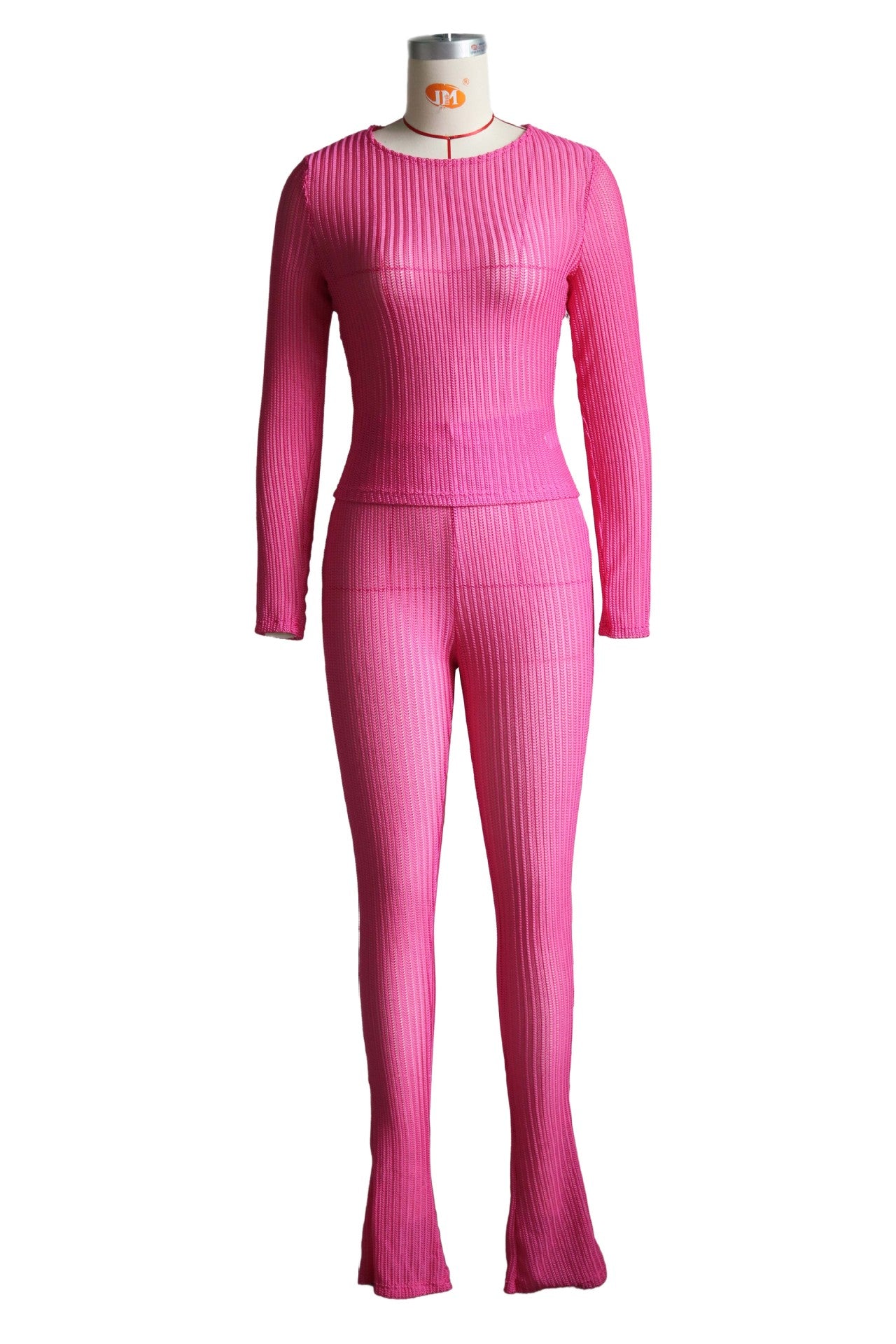 Women's Fashion Casual Sexy Hollow Round Neck Two-Piece Pants Set 21