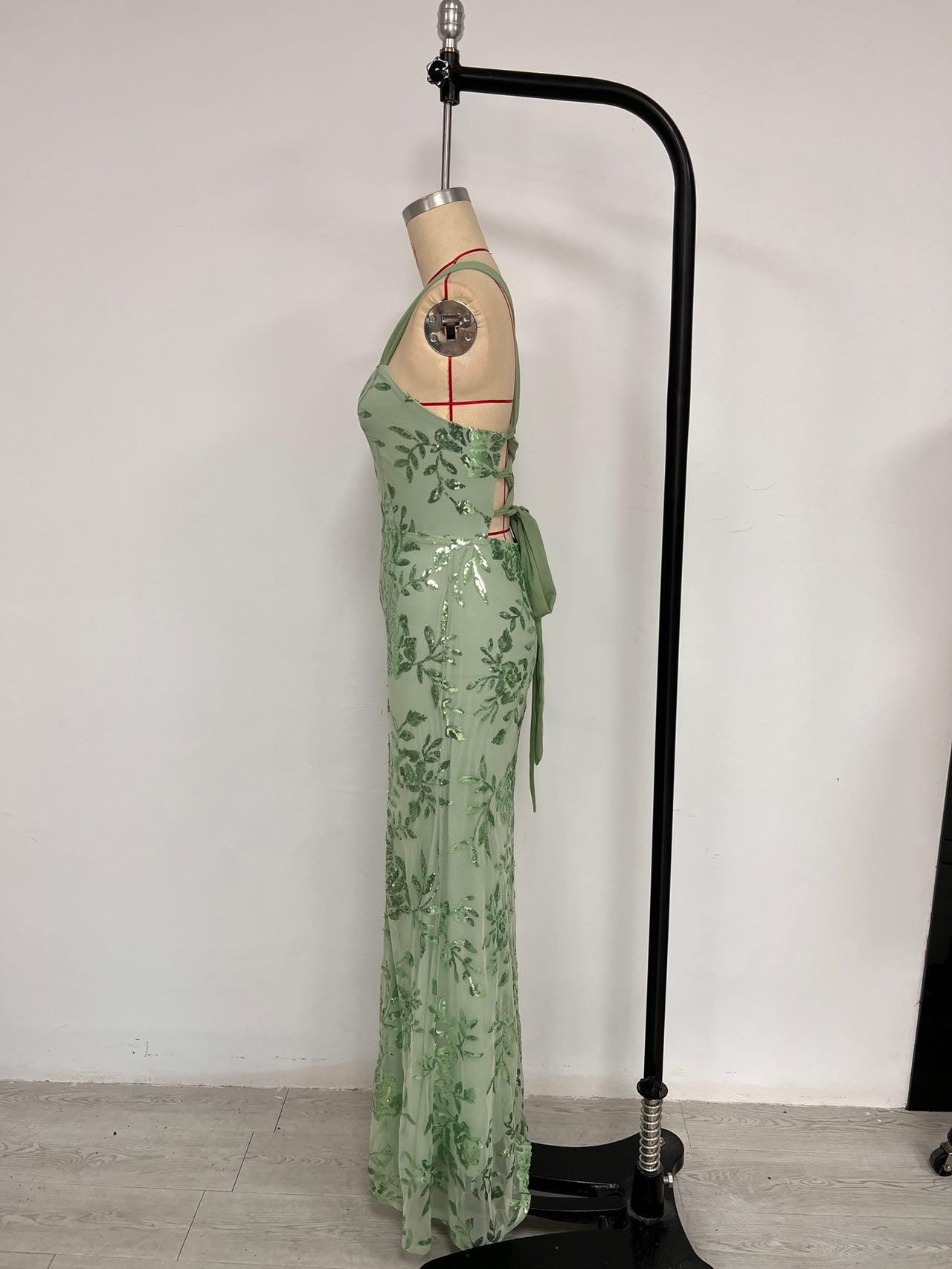 Spring Summer Fashion Sexy Sleeveless Low Back High Slit Gown 11