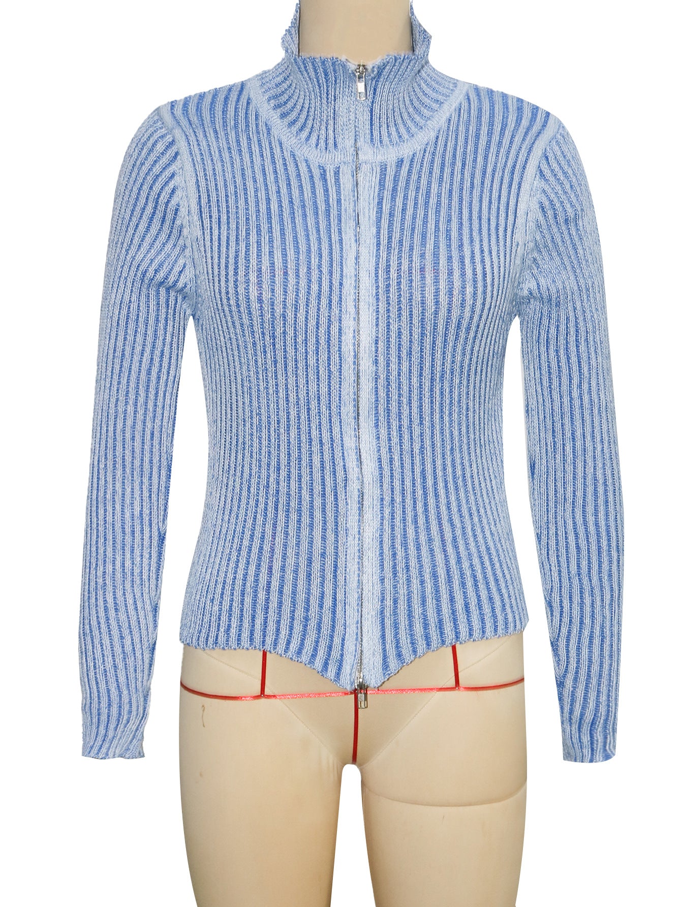 Women Knitting zipper sweater jacket 8