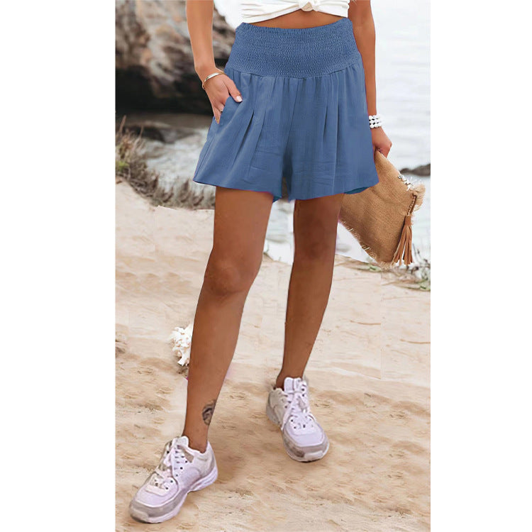 Women's Solid Color High Waist Casual Shorts 21