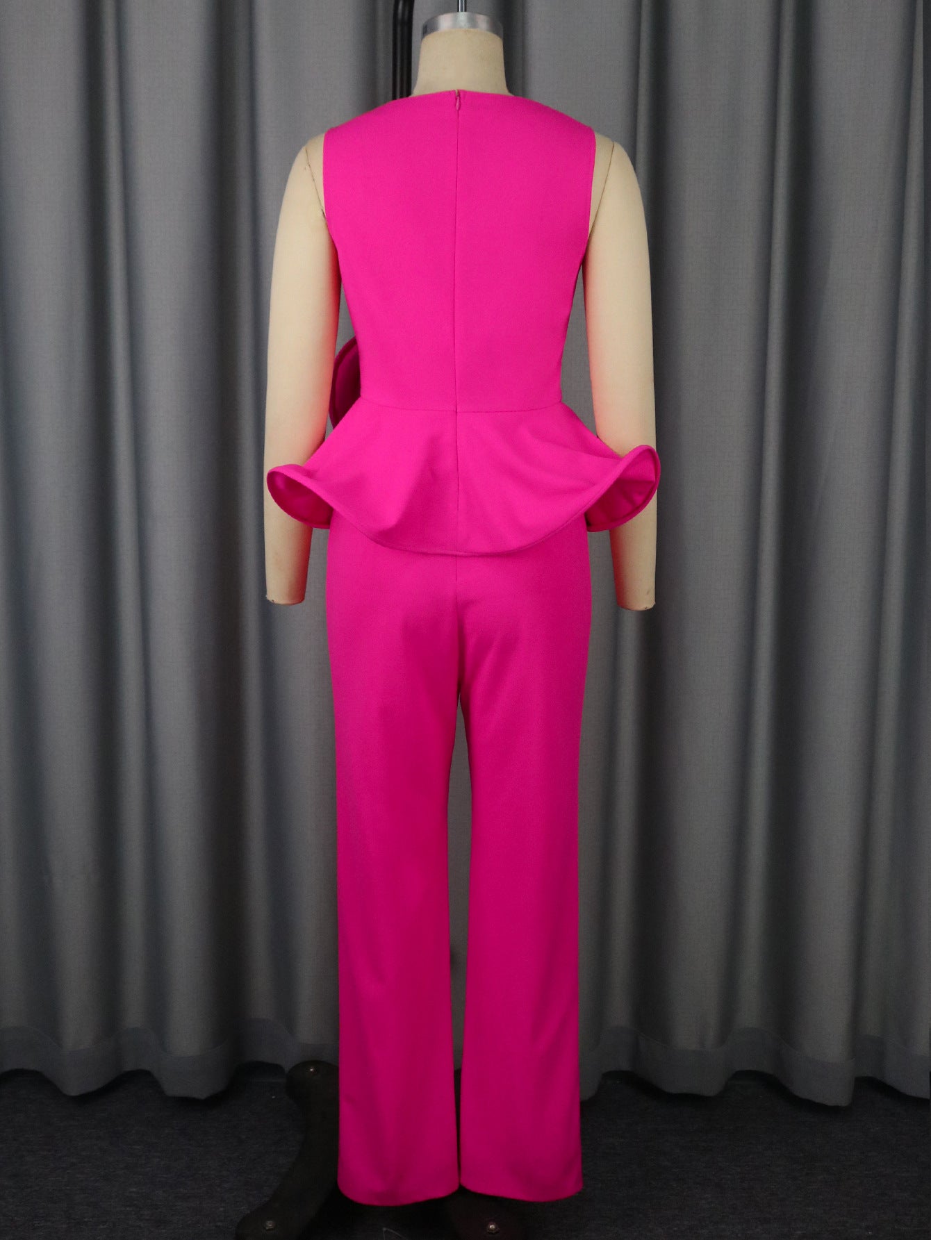 Floral V-Neck Sleeveless Top & High-Waist Straight Pants Two-Piece Set 5