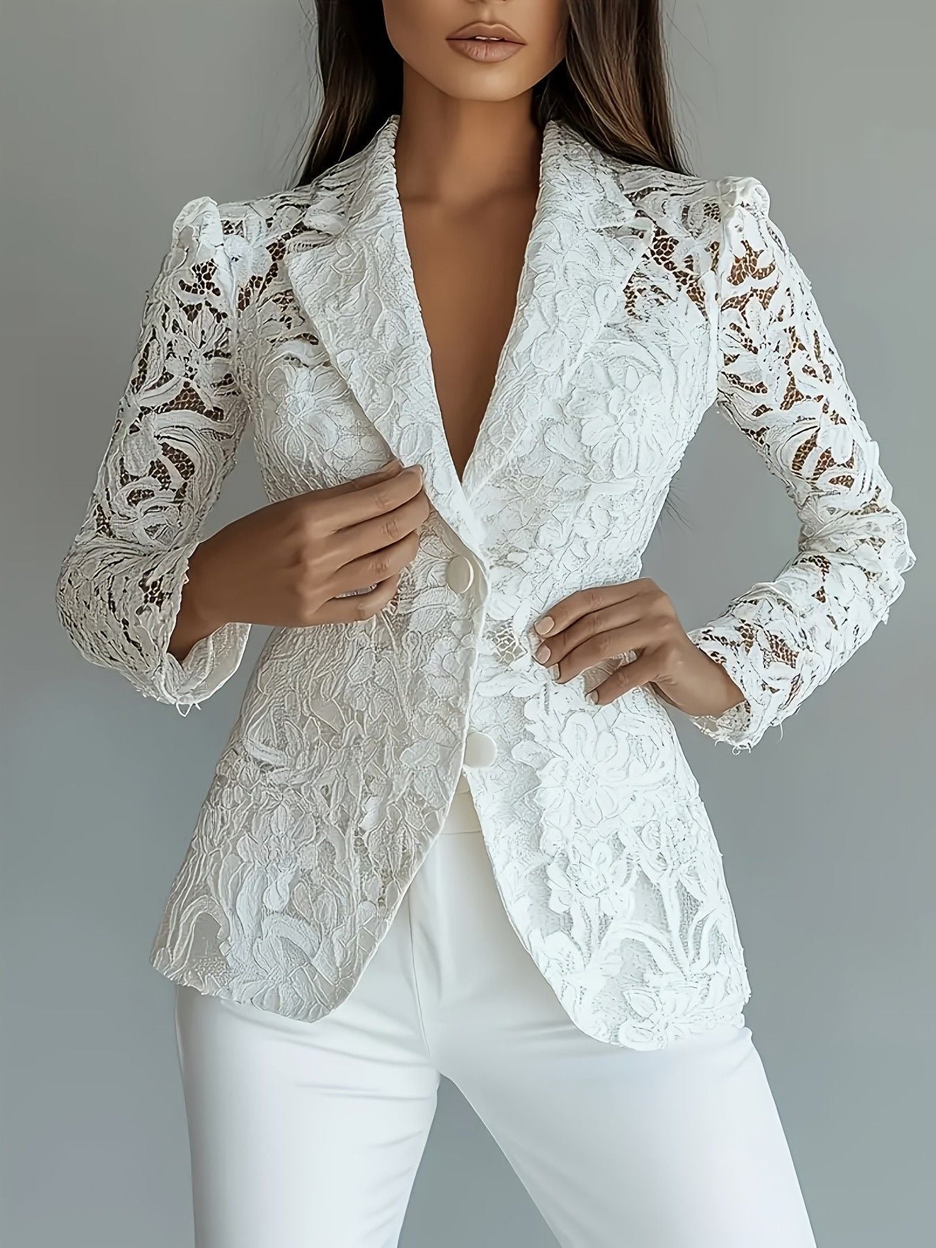 Women Autumn Long-Sleeved Printed Blazer 5
