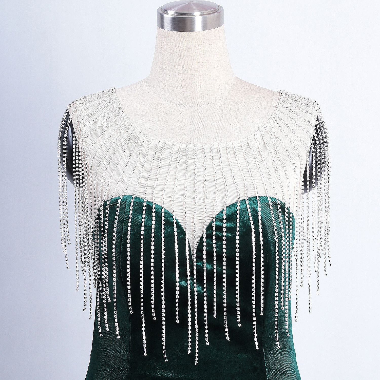 diamond chain velvet evening dress Formal Party long slim and elegant mermaid Prom Dress 41