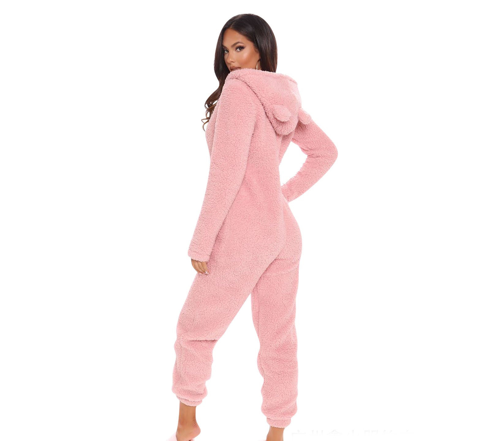 Women Long Sleeve Hooded Casual Jumpsuit 14