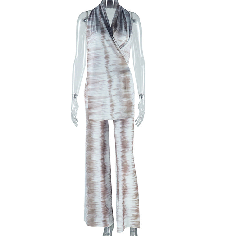 Women's Halter Neck Sleeveless Straight Leg Fashion Jumpsuit 8