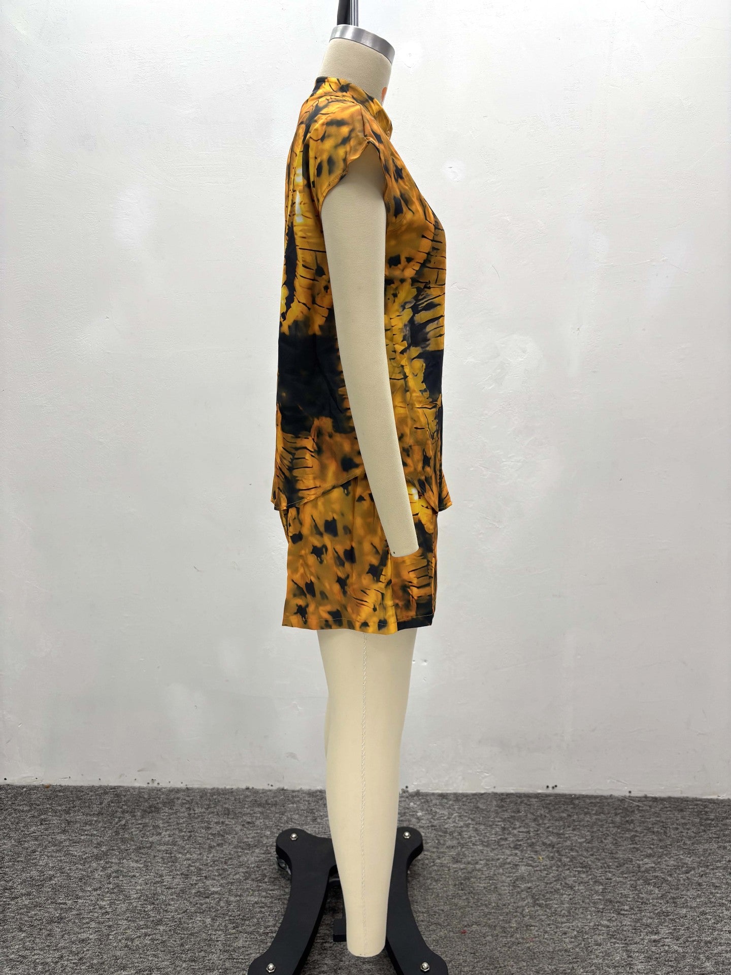 Women's Short Sleeve Turndown Collar Plus Size Print Shirt Casual Shorts African Fashion Loose Two-Piece Set 10