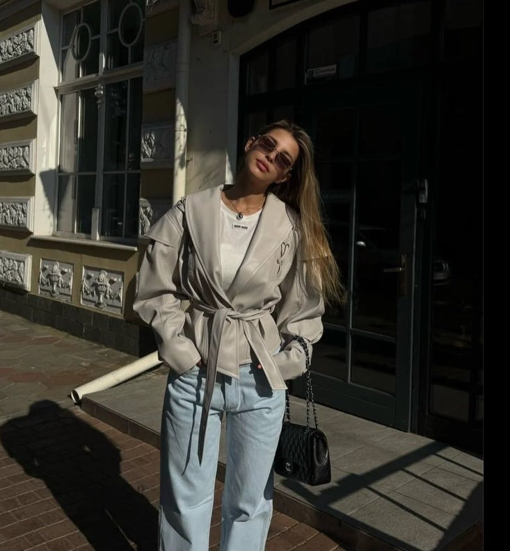 Women's American Retro Casual Faux Leather Jacket 29