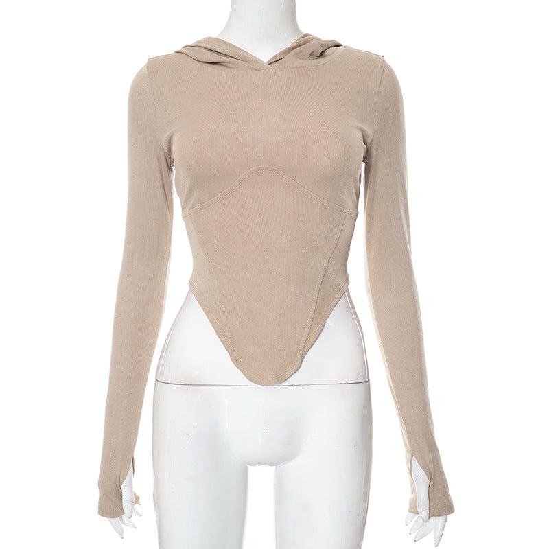 Women's Autumn And Winter Tight Fitting Hooded Long Sleeve Top And Pants Casual Two Piece Set 13