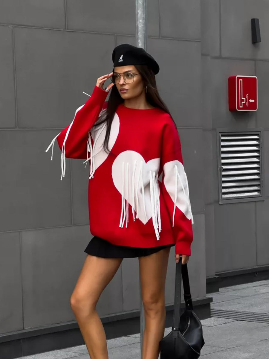 Trendy Print Lace Trim Round Neck Top 5