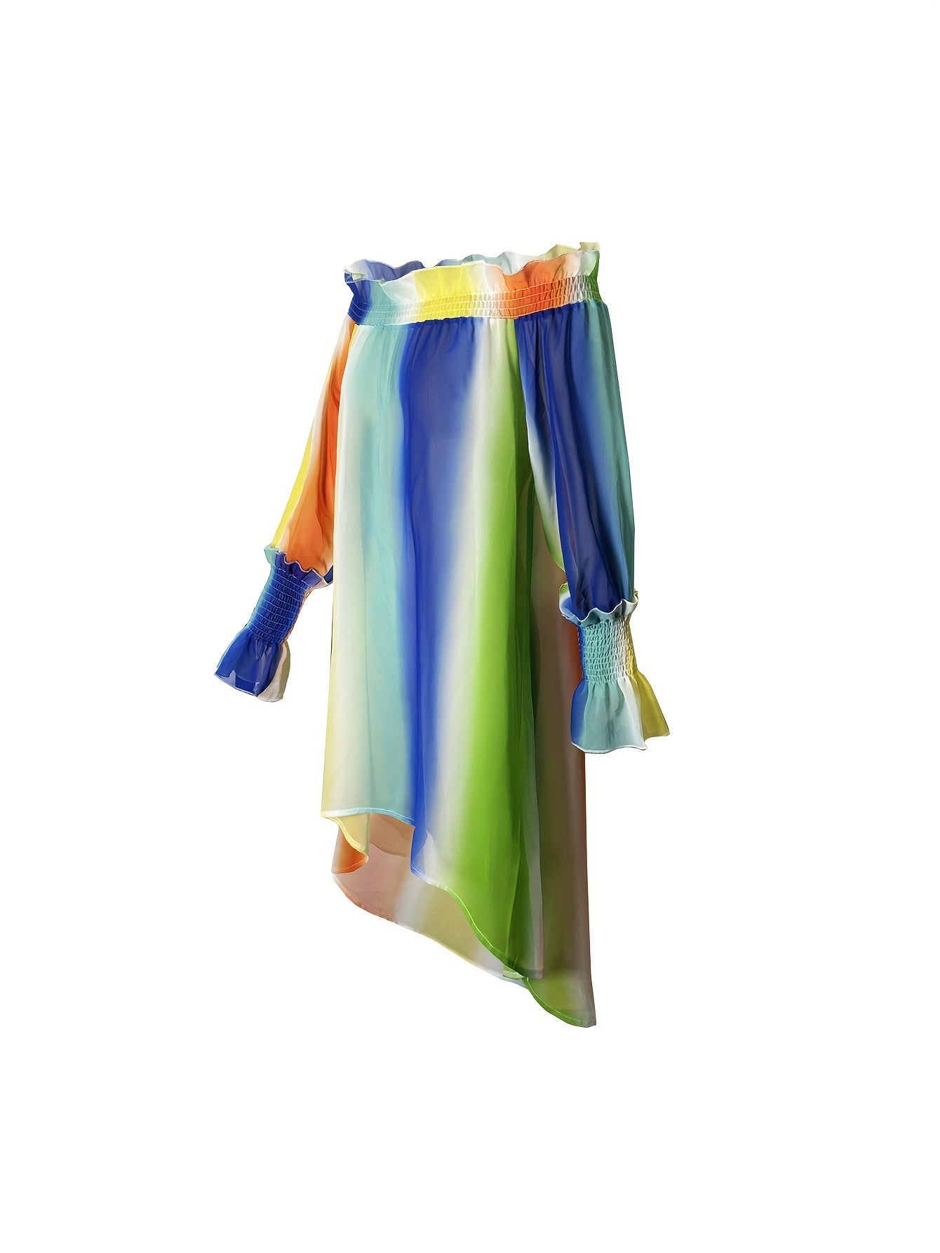 Women's Chiffon Colorful Printed Irregular Off-Shoulder Off Shoulder Jumpsuit 7