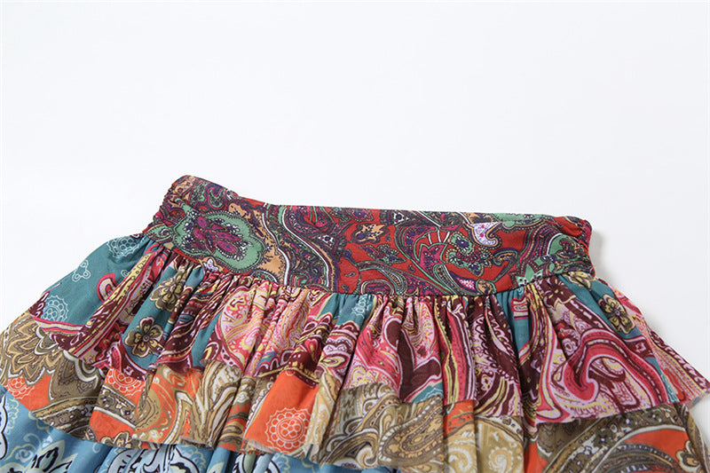 Summer Fashion Women's Sexy High Waist Boho Print Mini Skirt 10