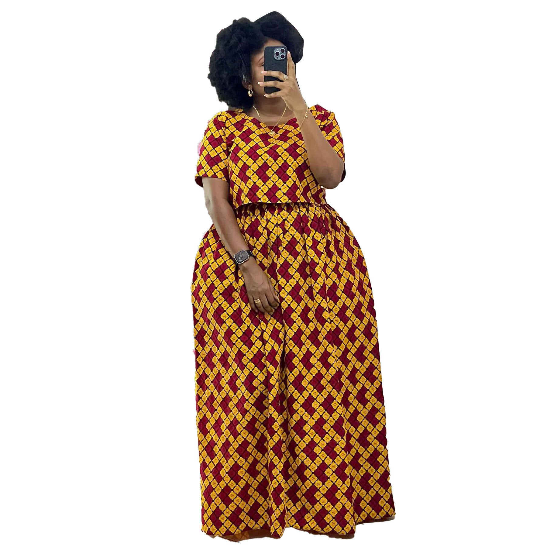 Women Sexy Printed Top and Loose Wide Leg Pants Two-piece Set 12