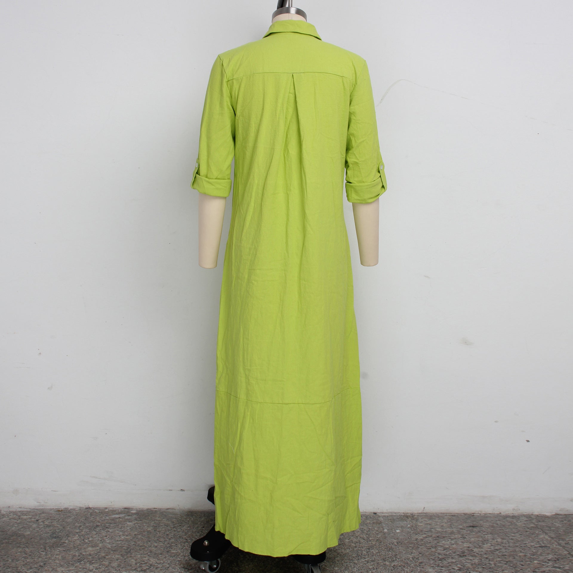 Sexy Fashion Solid Color Women's Shirt Dress 17