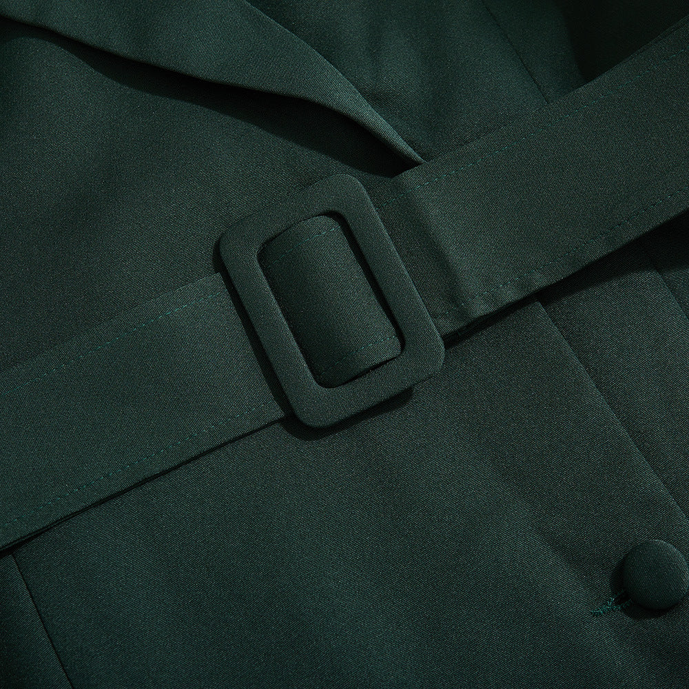 Spring Sexy See-Through Mesh Long Sleeve Double Breasted Slim Waist Chic Women Blazer Dress 40