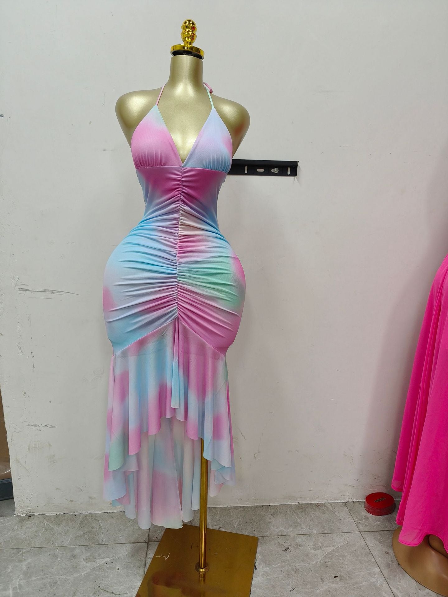 Early Autumn Strap Low Back Pleated Asymmetrical Dress 6