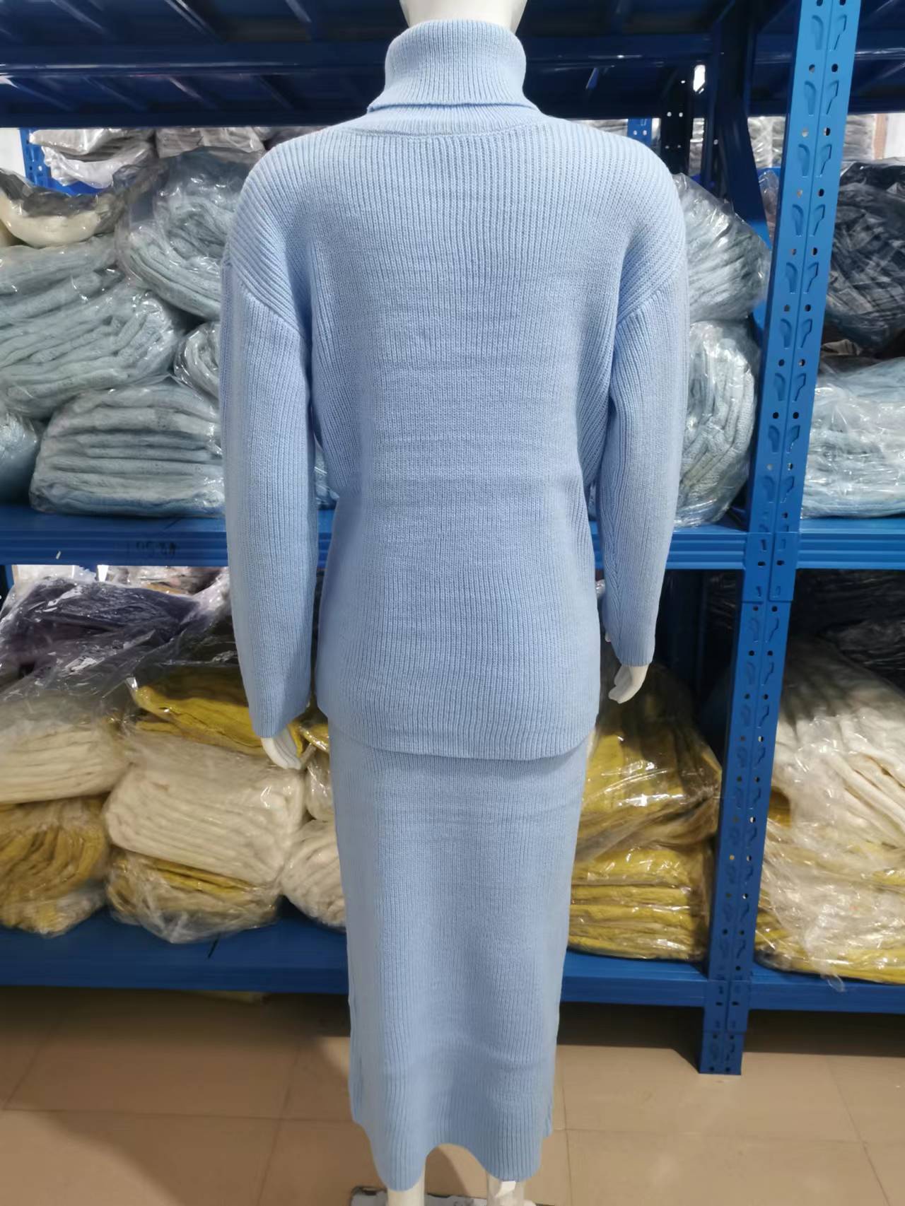 Women turtleneck Loose-Cut sweater and skirt two-piece set 30