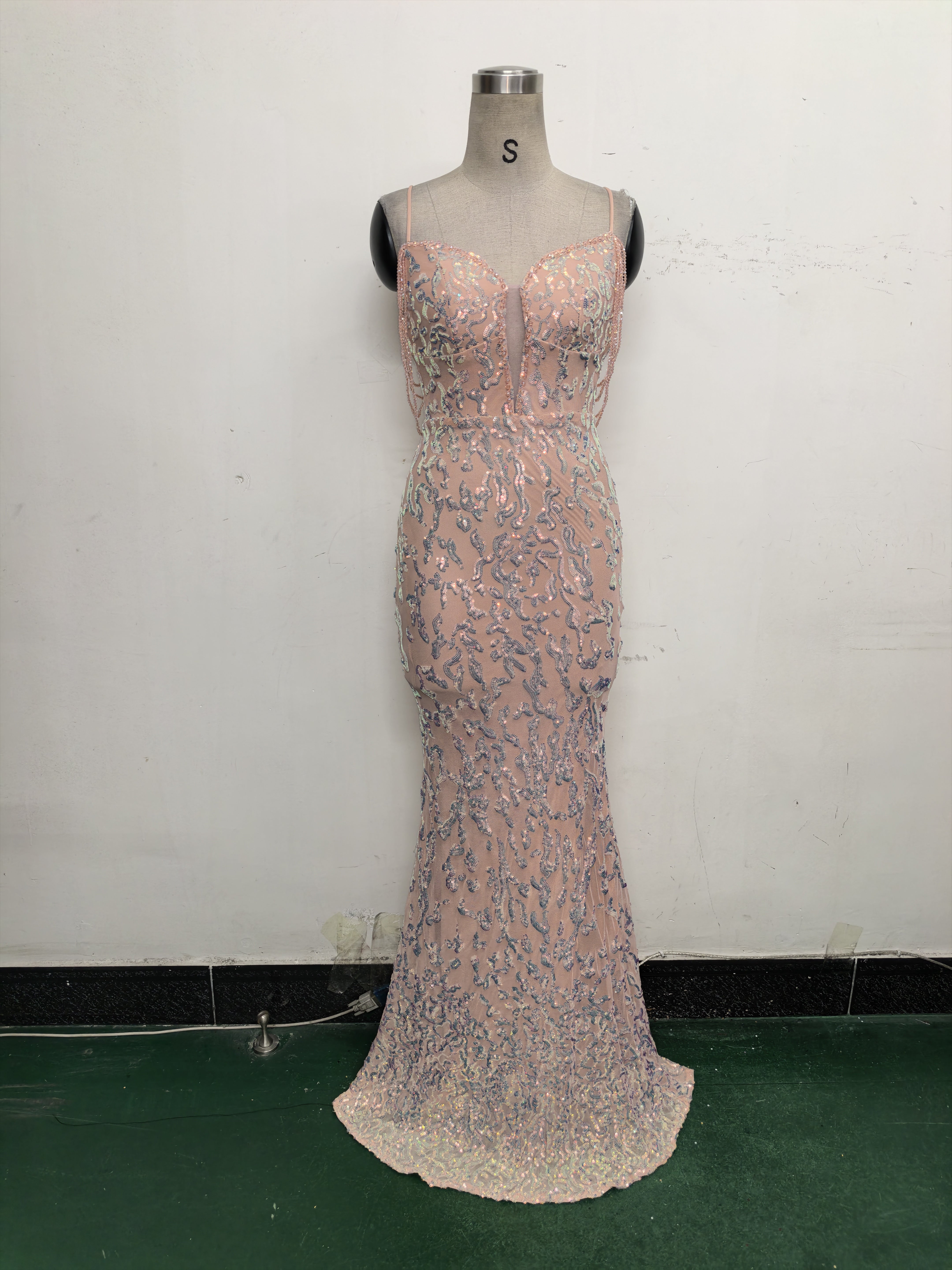 Women crystal diamond sequin embroidery Formal Party evening dress 30