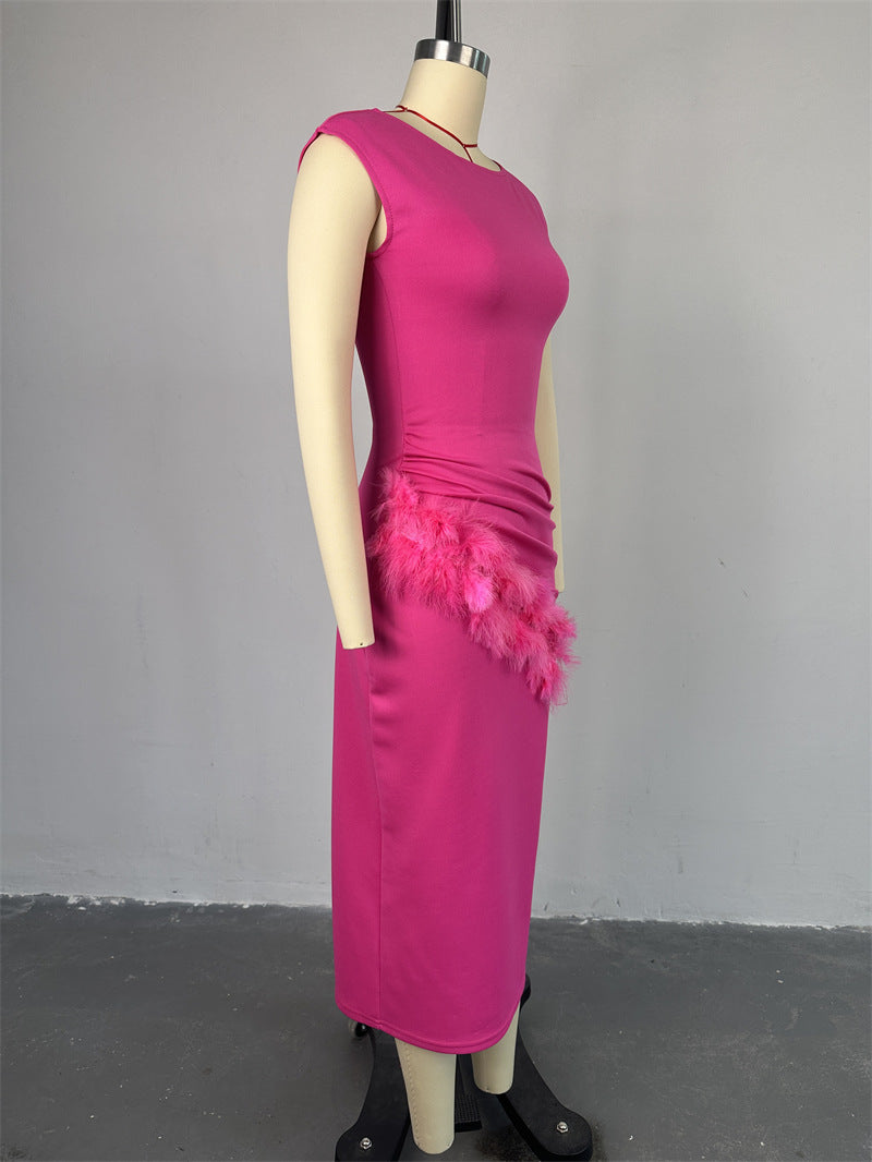 Women Summer Short Sleeve Solid Pleated Maxi Dress 11