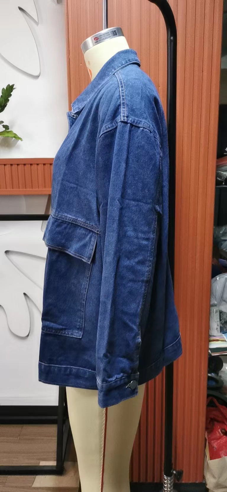 Women Retro Classic Loose Denim Casual Jacket 38