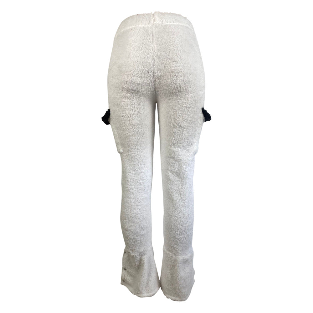 Women's Autumn Winter Fashion Slim Fleece Casual Trousers 11