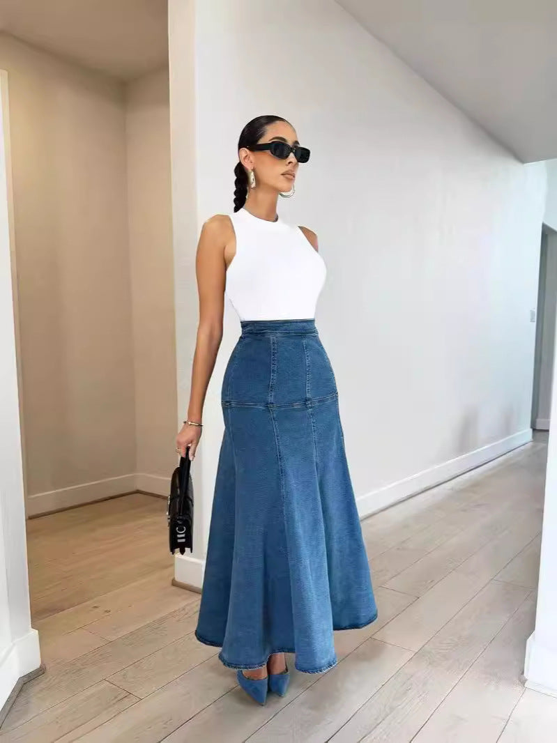 Women Denim Long Skirt 5