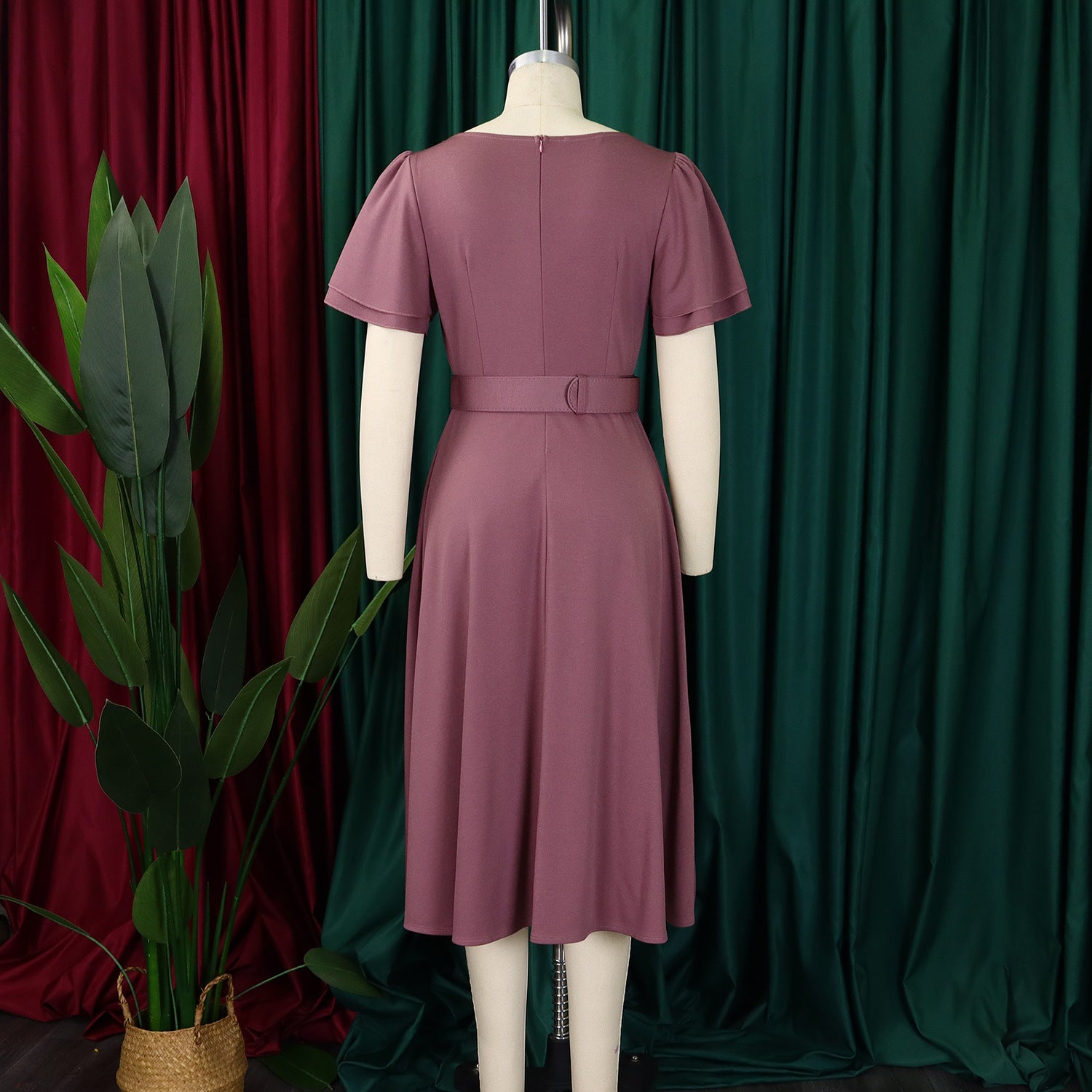 Bell Sleeve Square Neck High Waist Elegance Dress 24