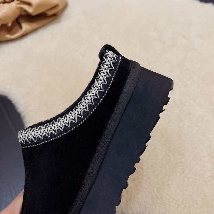 Snow Boots For Women Winter Fur All-In-One Toe-Cap Slippers Platform Furry Shoes 11