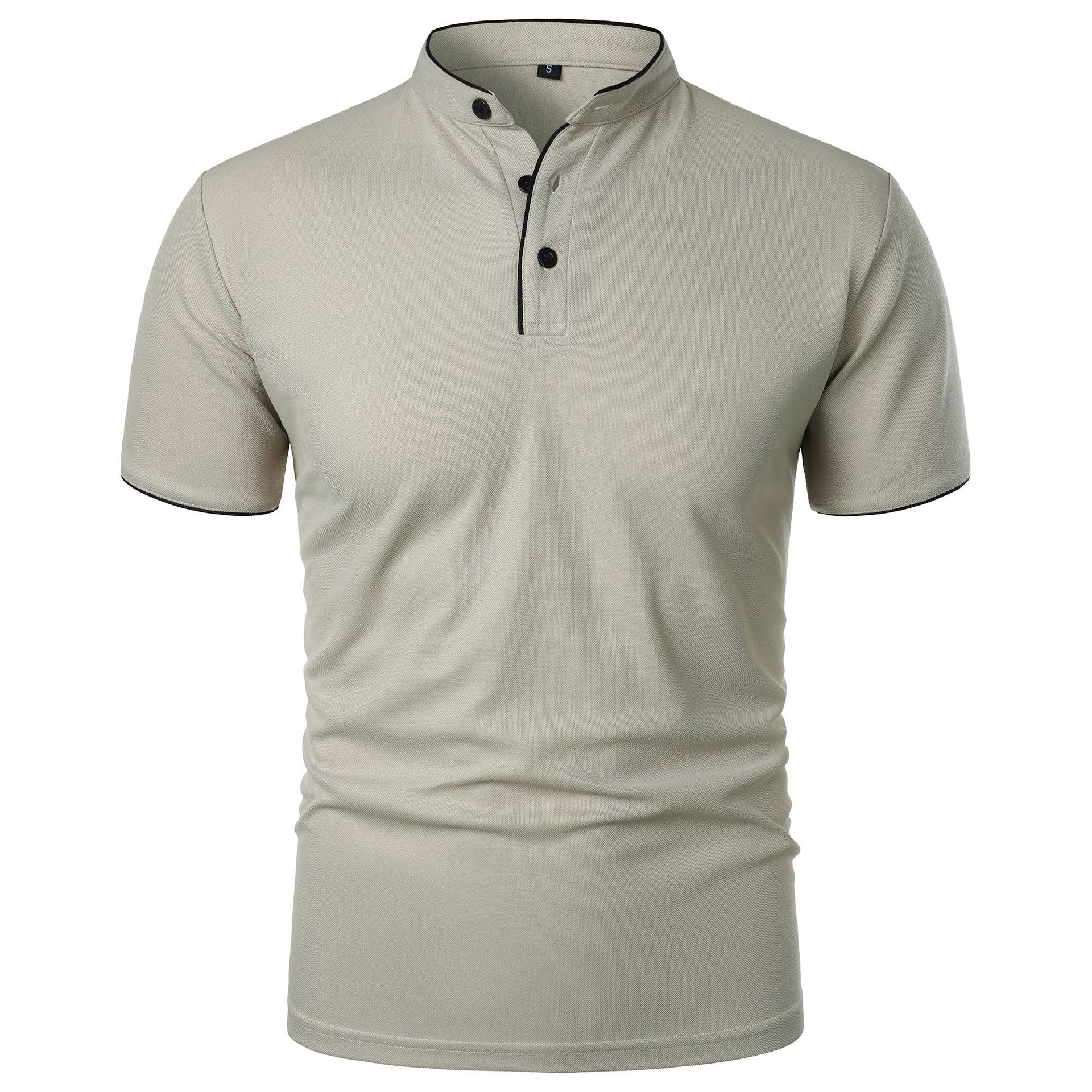 Men's Summer Solid Short Sleeve Polo T-shirt 14