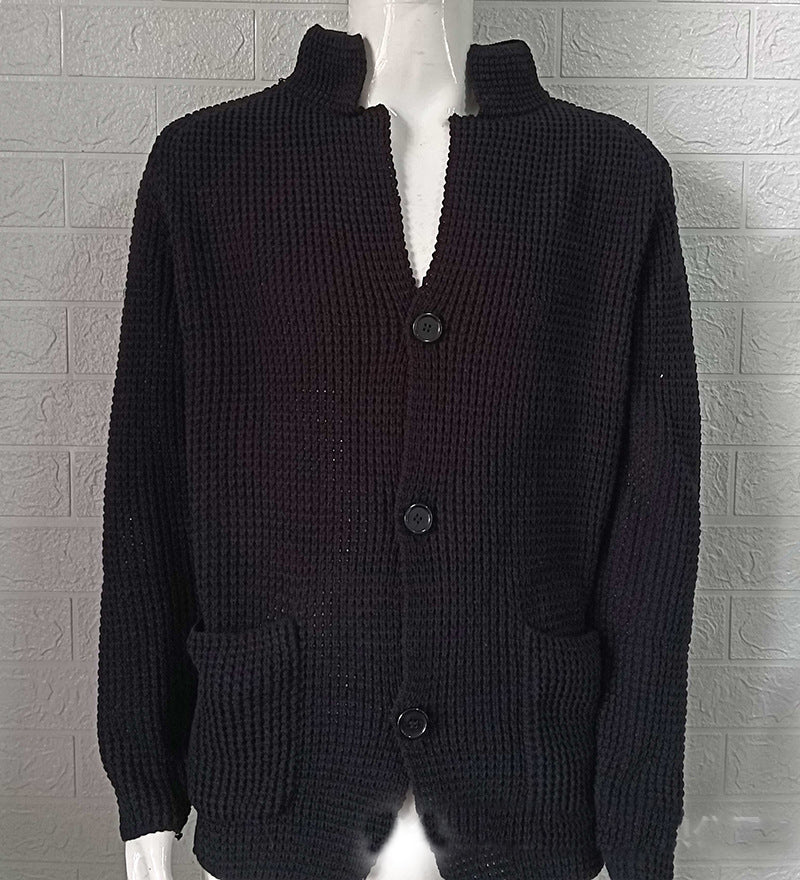 Autumn And Winter Men's Cardigan Jacket Slim Tand Collar Knitting Sweater 11