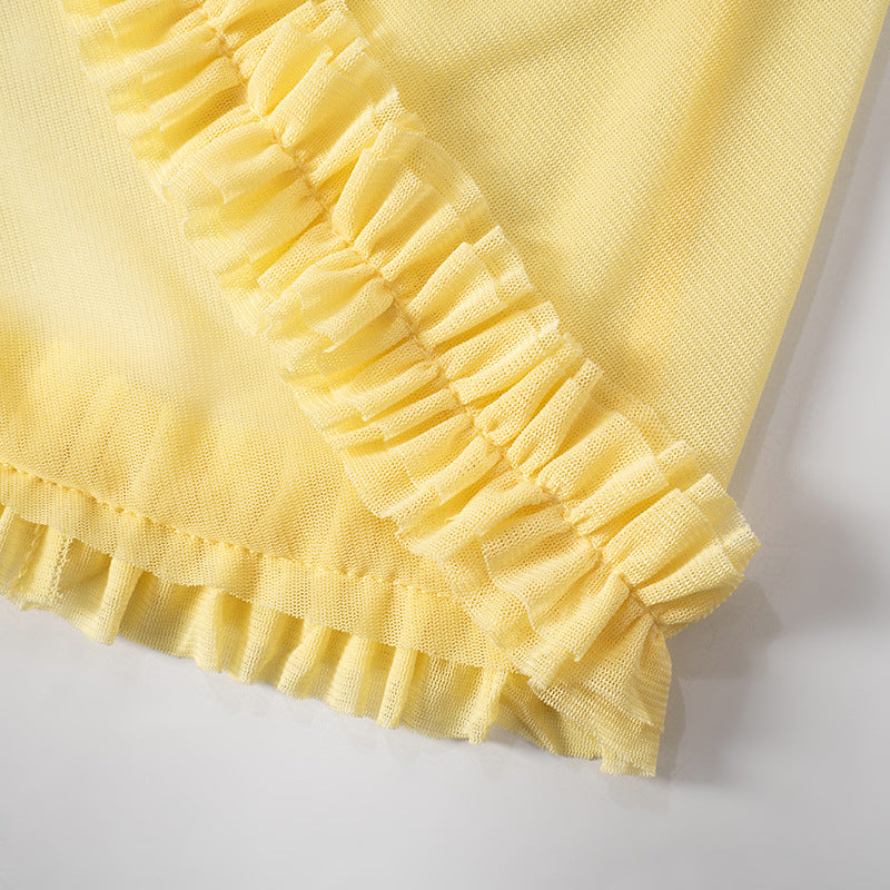 Women Hollow Gathered Lace Dress 22