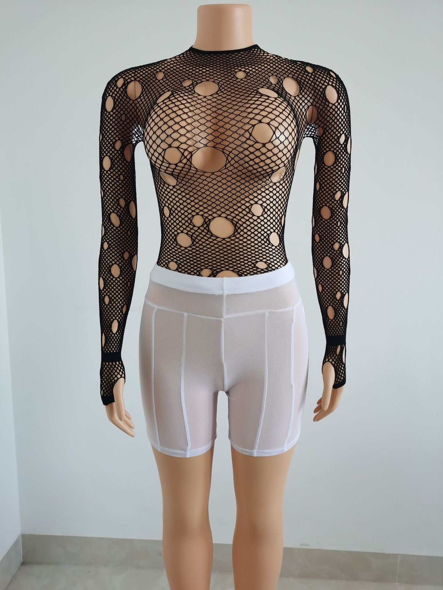 Women Summer Sexy See-Through Mesh Shorts 23