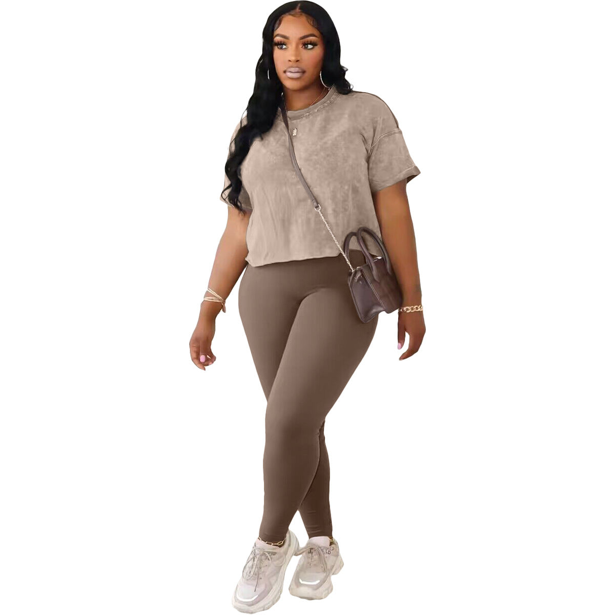 Fashion Ladies Print Casual Suit Sport Two-Piece Set 13