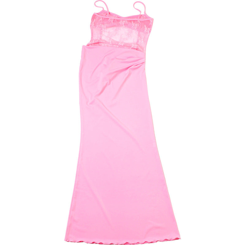WomenŸ??s Spring Sexy Fashion Sheer Lace Strap Long Dress 9