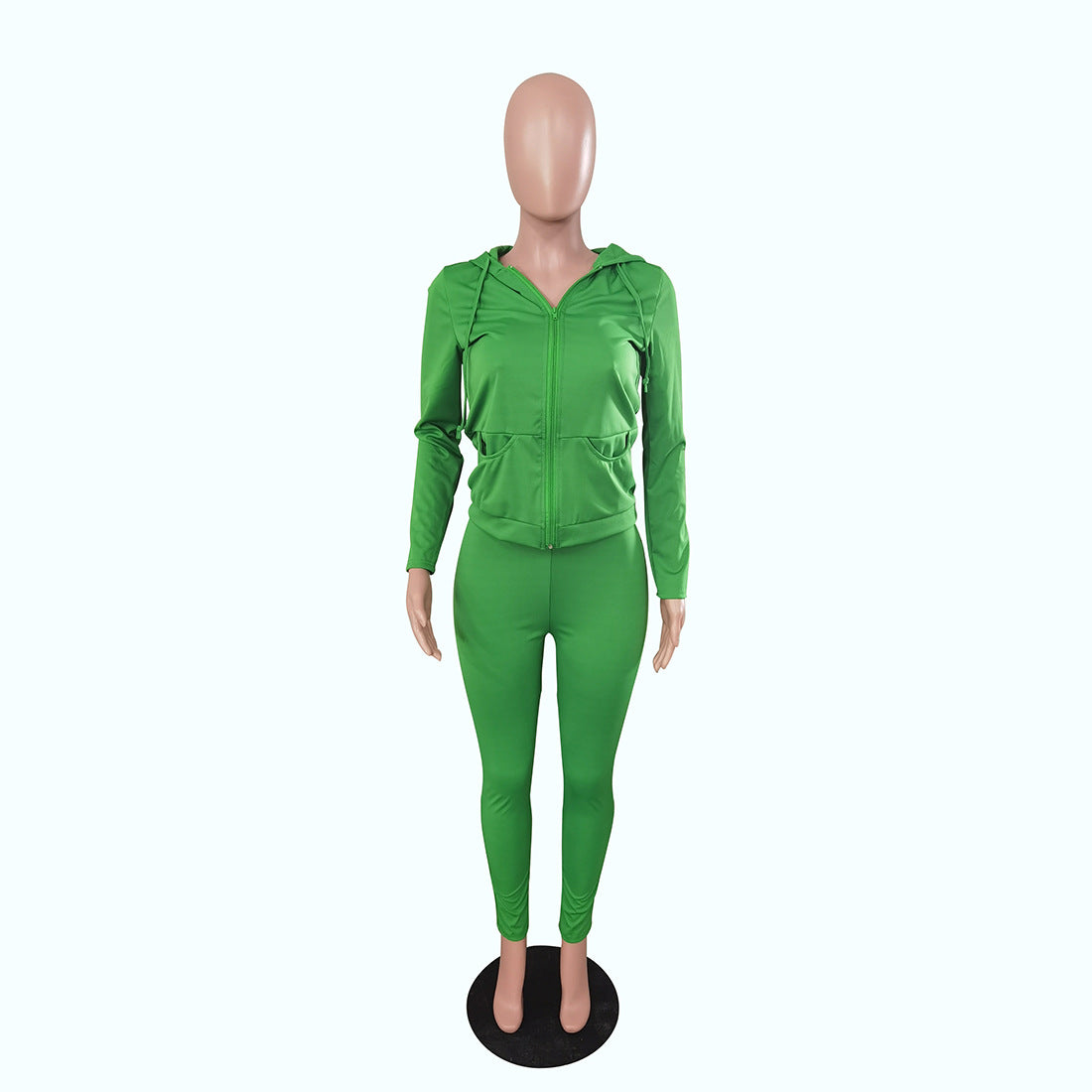 Women's Autumn Style Hat Pocket Zipper Fashion Casual Sport Two Piece Set 41