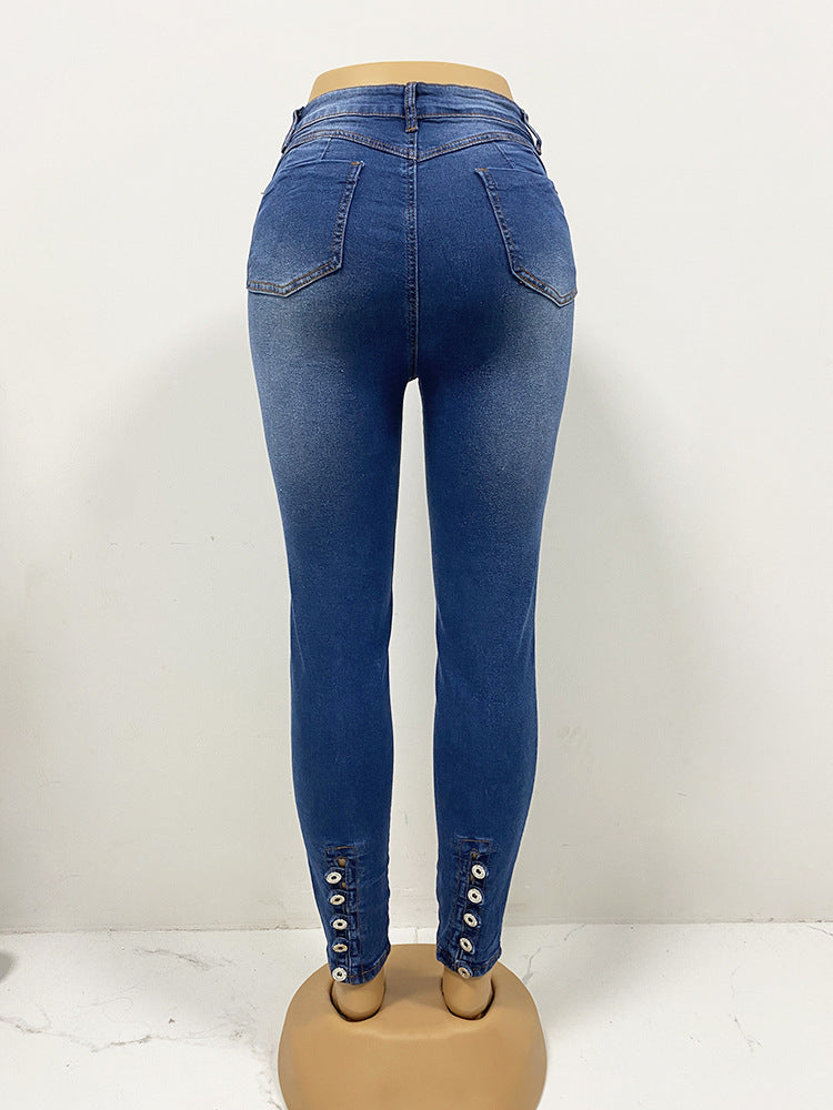 Women Spring Stretchy Denim Pants 8