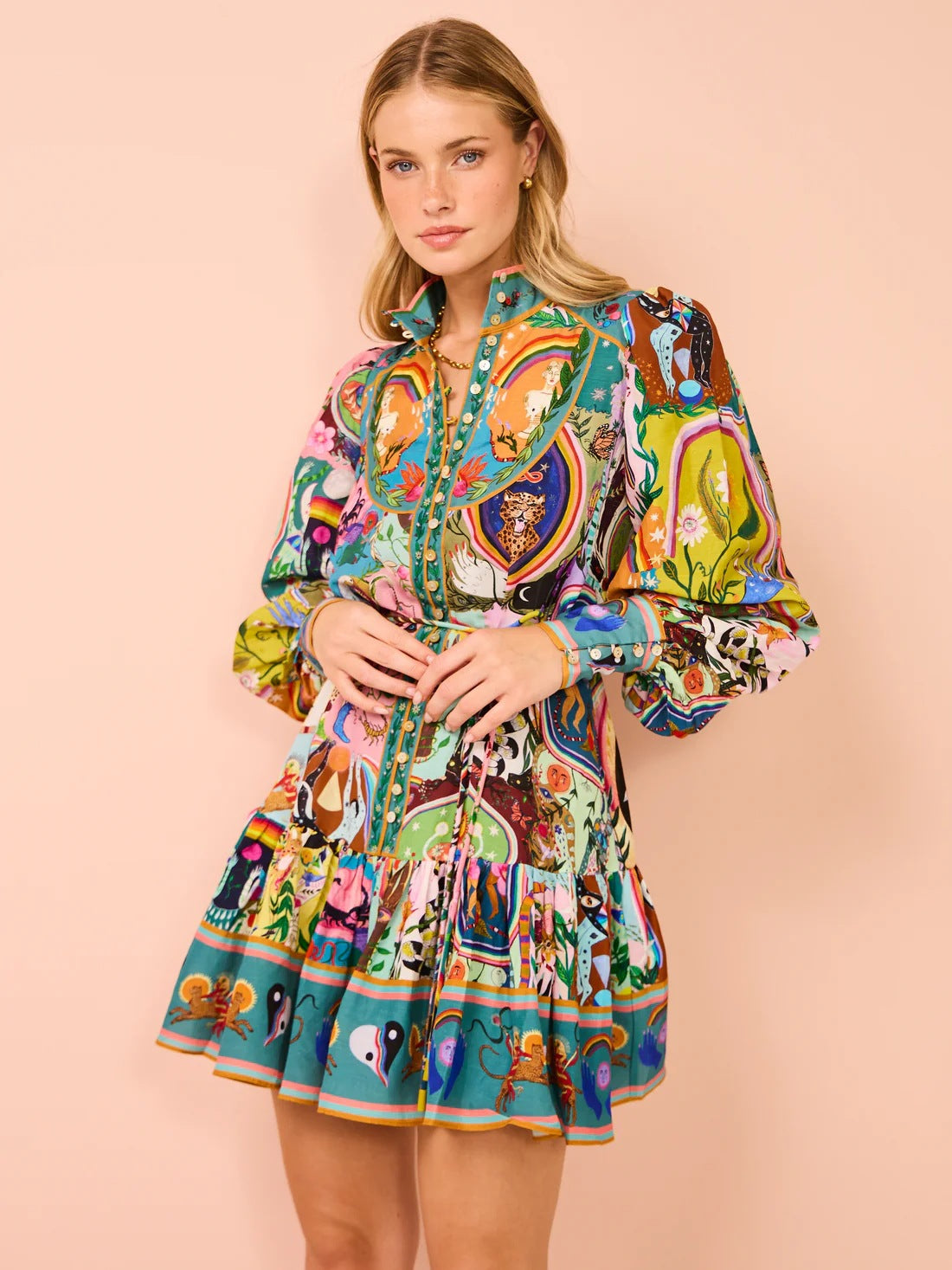 Women Casual printed shirt dress 6