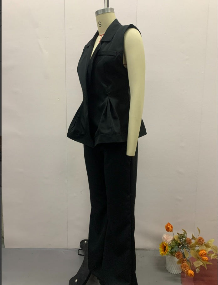 Women summer Solid vest and trousers two-piece set 10