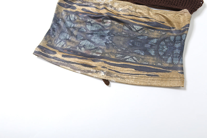 Summer Women sexy print backless strapless top and skirt two-piece suit 13